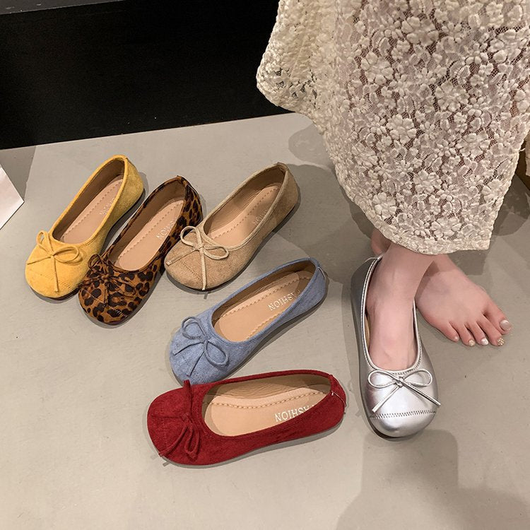 Women's ballerinas with fashionable leopard print and soft lining W&W
