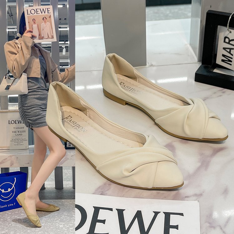 Women's ballerinas with elegant knot details and non-slip sole W&W