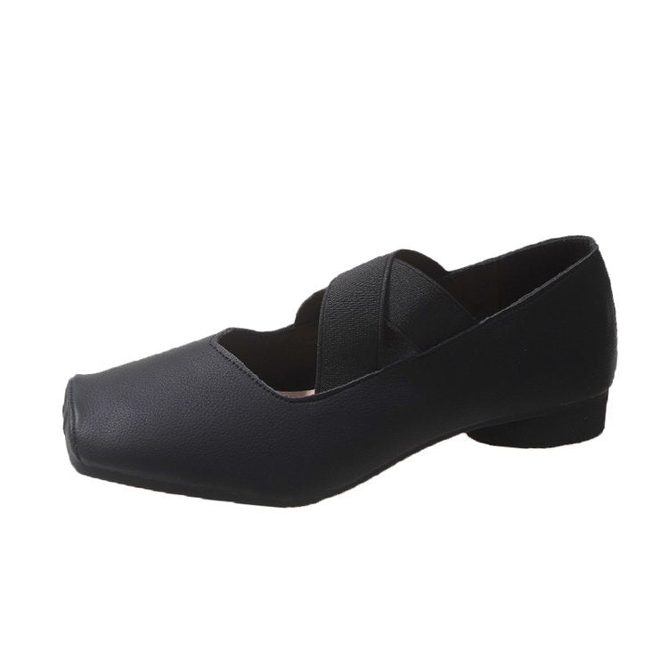 Women's ballerina flats with elastic cross-band design W&W