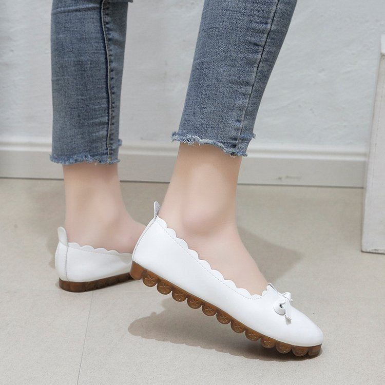Women's ballerinas with decorative knot and elastic edge W&W