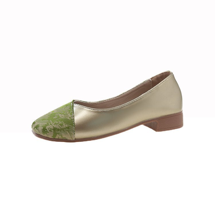Women's ballerinas with an elegant mix of leather and fabric W&W