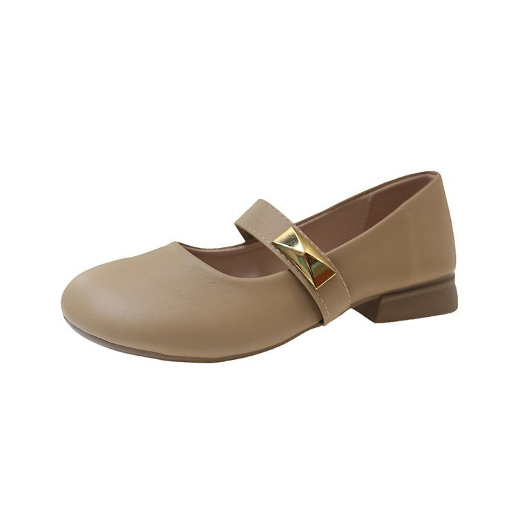 Women's ballerinas with decorative strap and gold appliquŽ W&W