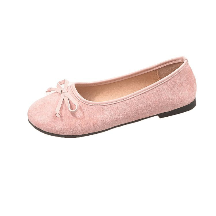 Women's ballerinas with chic bow accent and soft upper material W&W