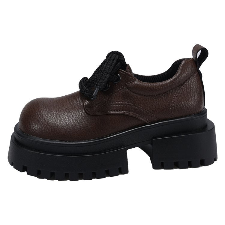 Women's Chunky Lace-Up Shoes with Thick Profile and Modern Design W&W
