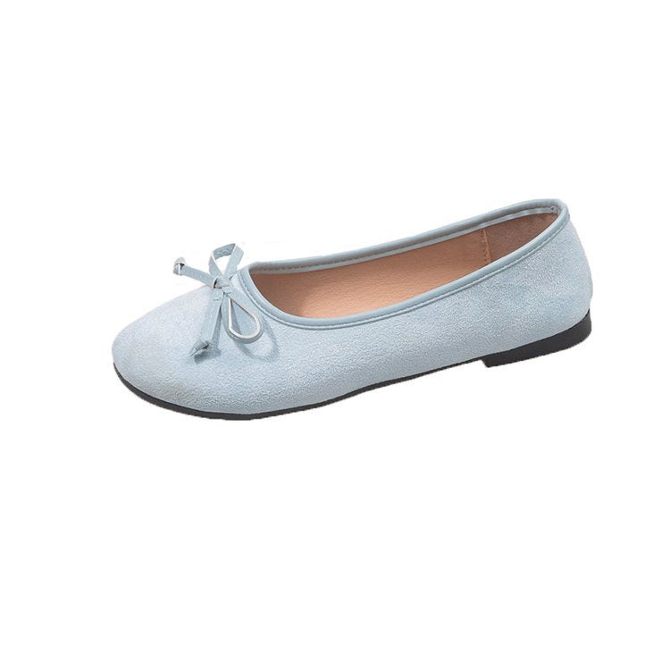 Women's ballerinas with chic bow accent and soft upper material W&W