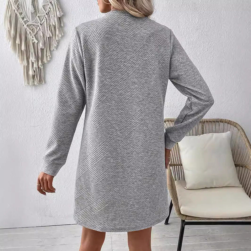 WW | Long Sleeve Striped Sweater Dress For Women