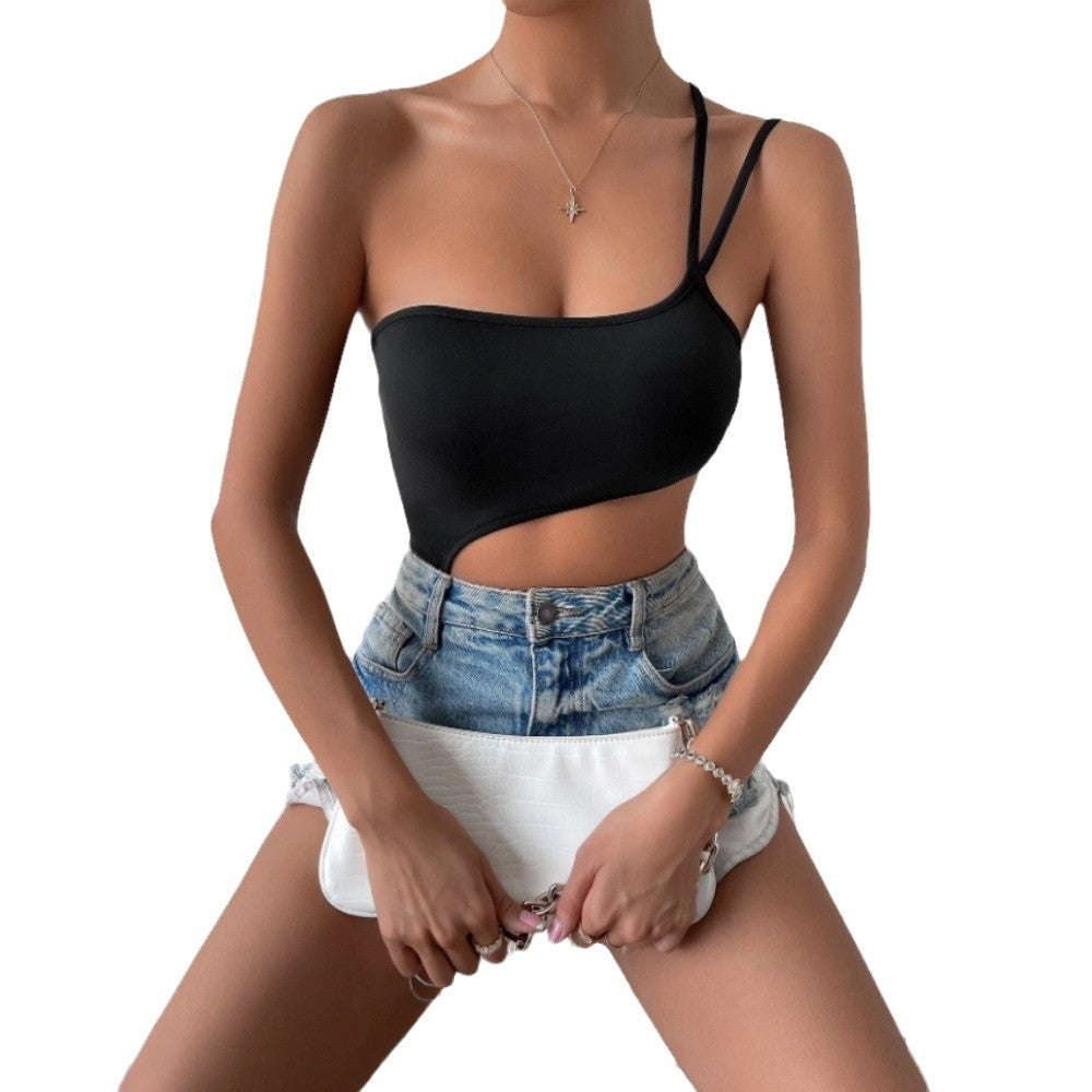 Women's asymmetrical crop top W&W