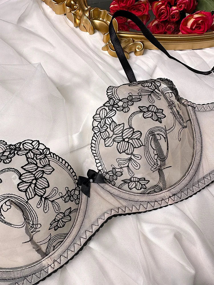 Elegant Floral Sheer Lingerie Set