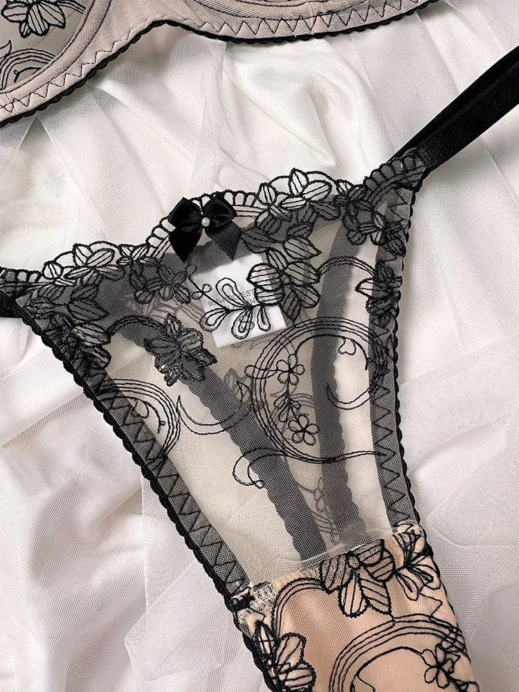 Elegant Floral Sheer Lingerie Set