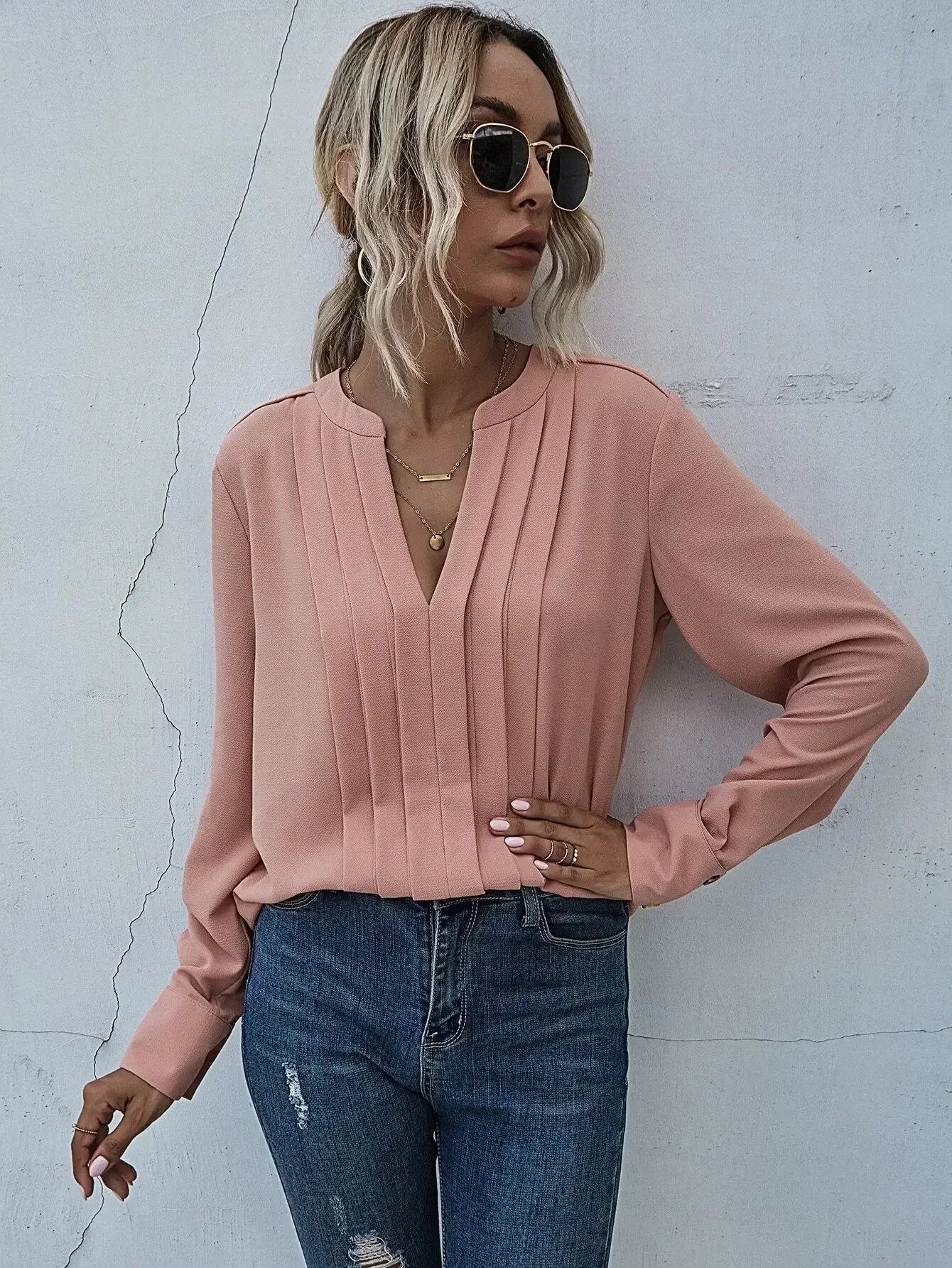 Seona | Elegant Pleated Blouse