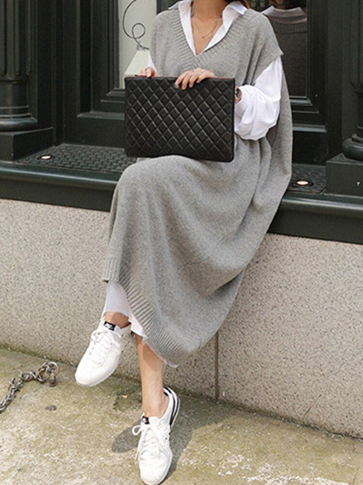 WW | Cozy Sweater Dress with Neckline