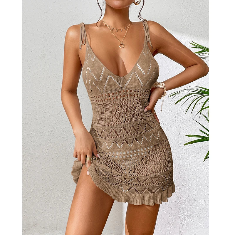 Knitted backless cover-up