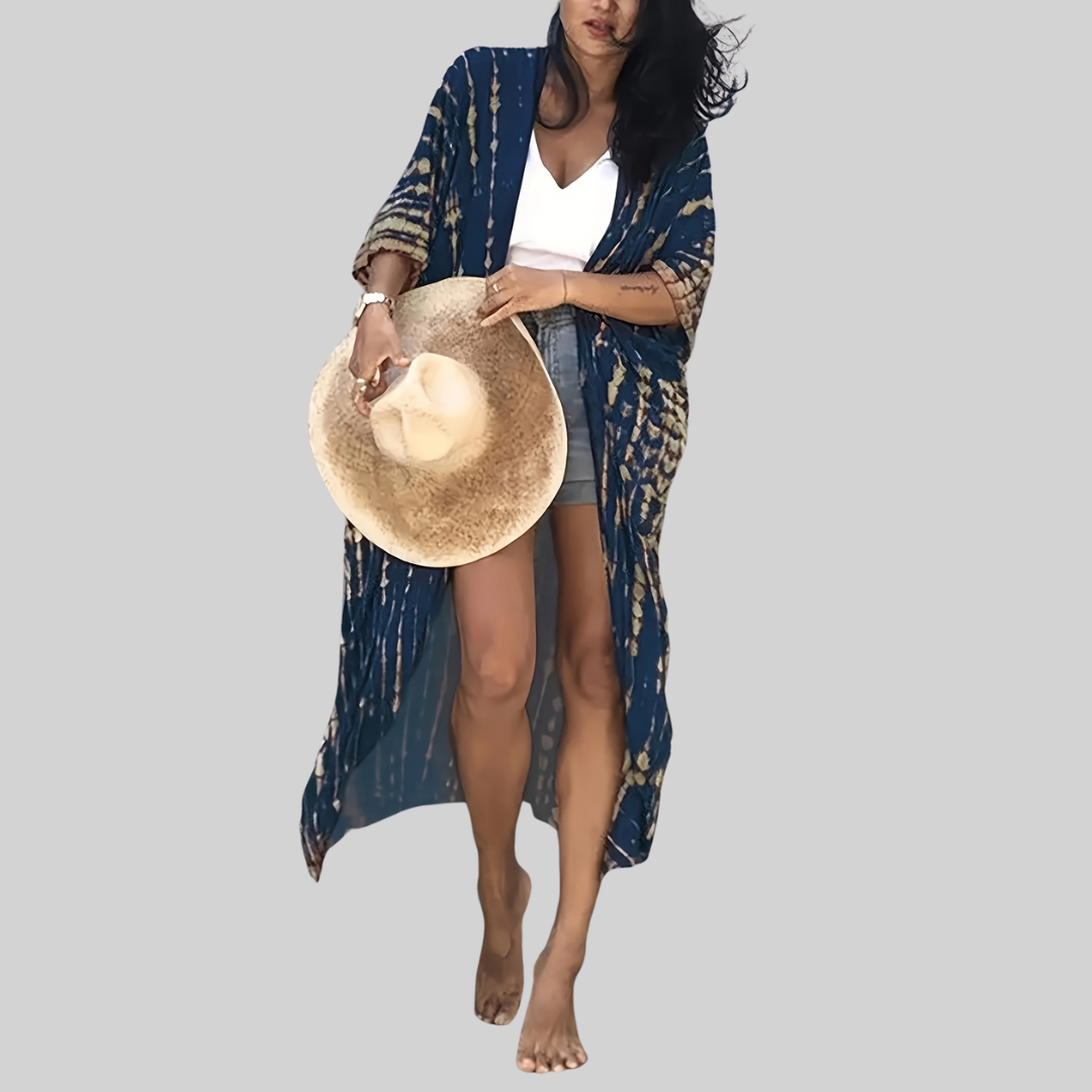 Midi Kimono – Boho – Allover Print Loose Fit
