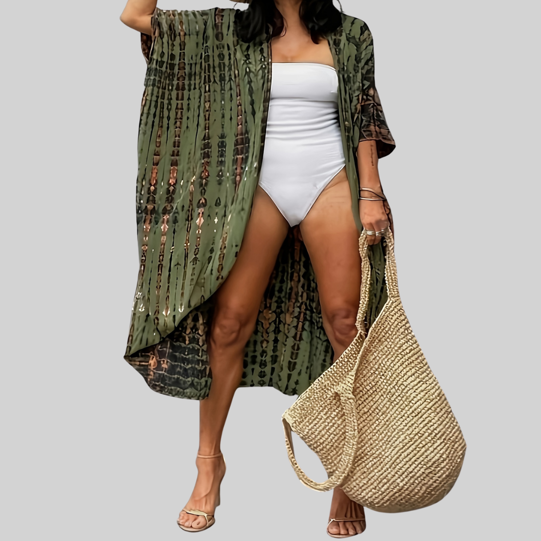 Midi Kimono – Boho – Allover Print Loose Fit