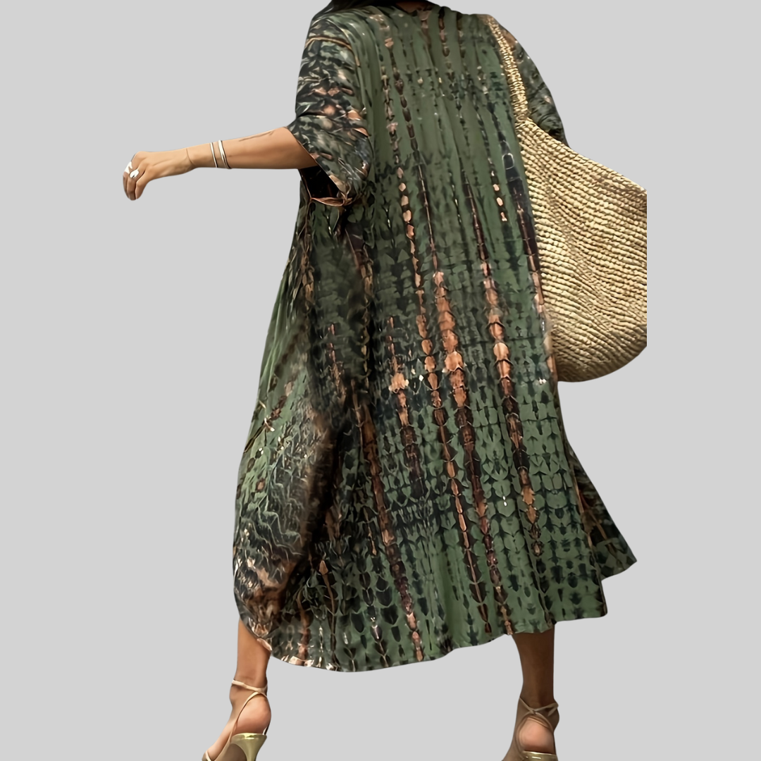 Midi Kimono – Boho – Allover Print Loose Fit