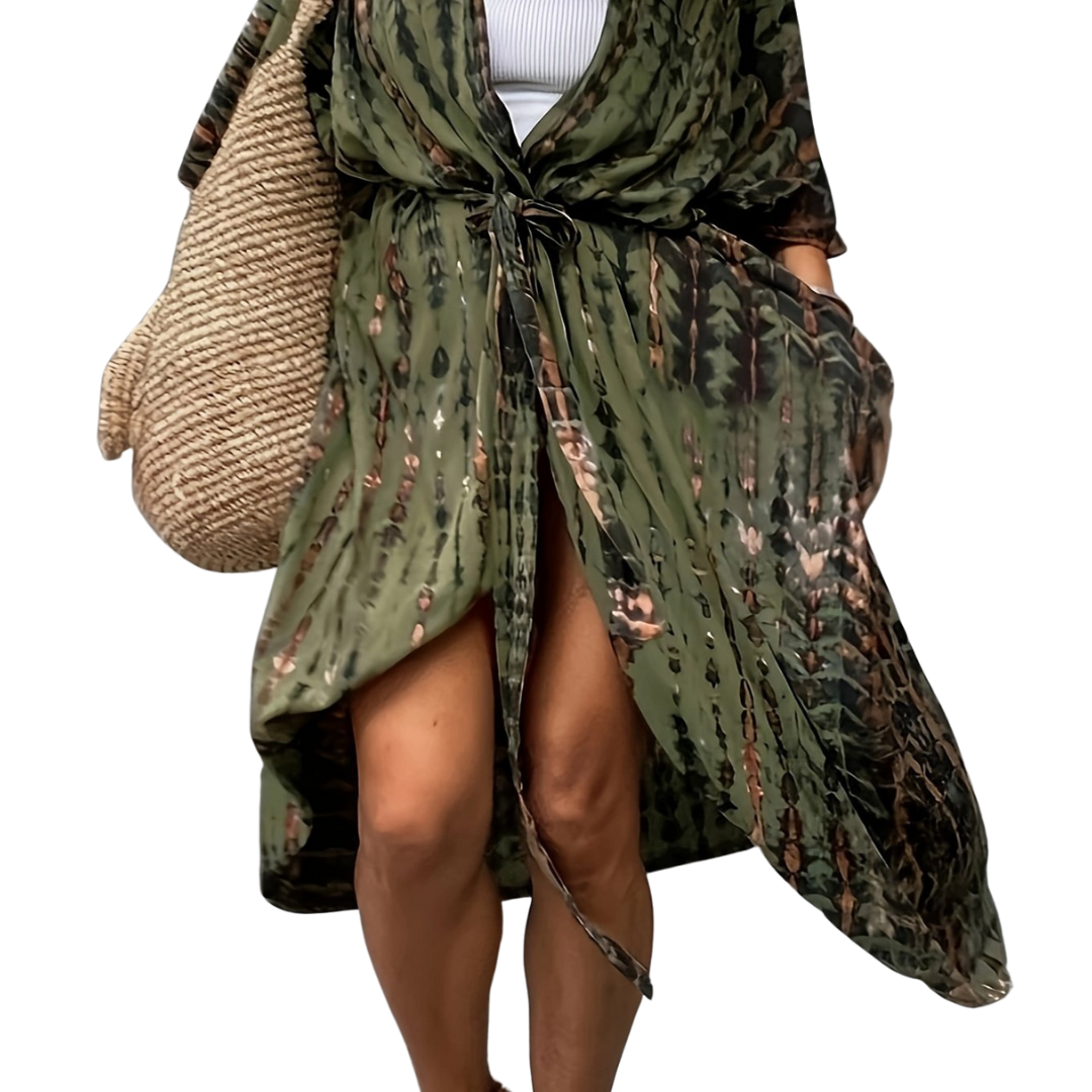 Midi Kimono – Boho – Allover Print Loose Fit