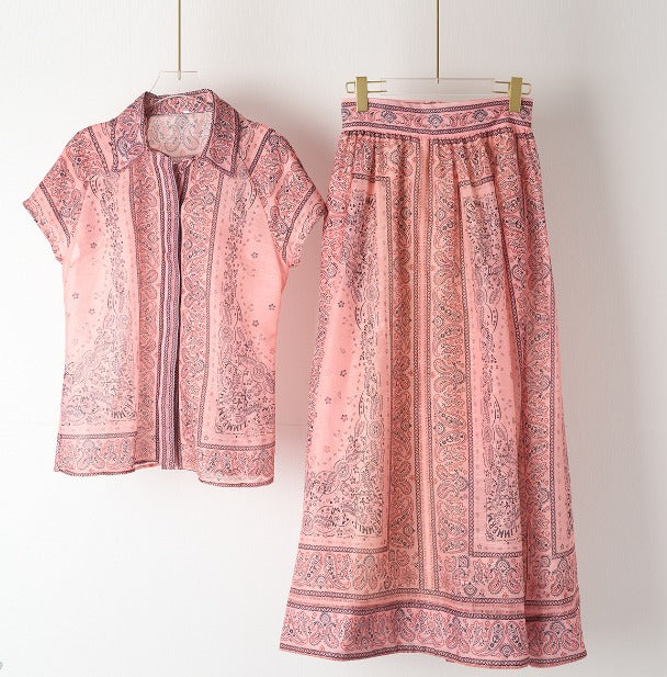 Adele - Chic Boho Print Two-Piece Ensemble