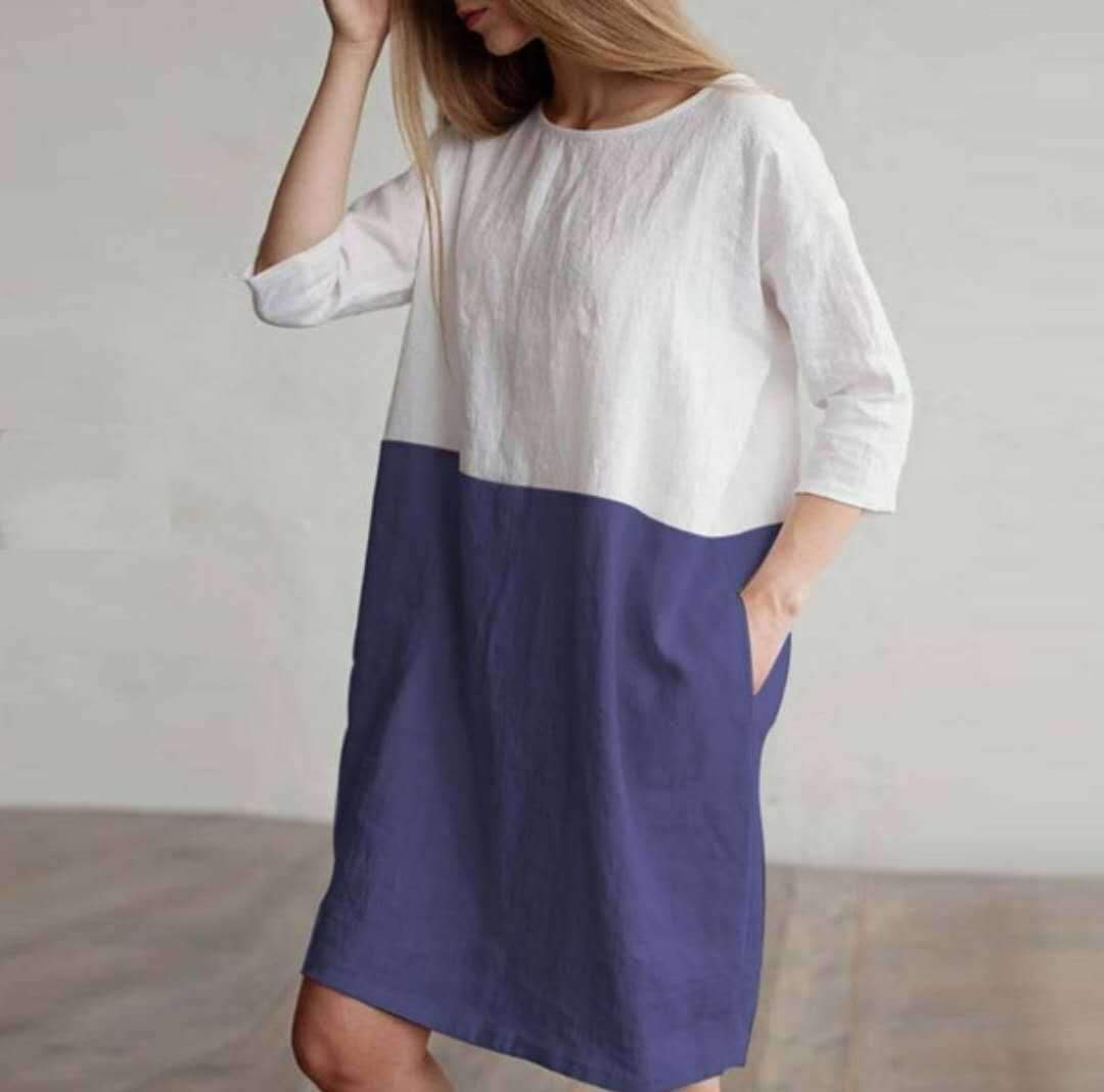 Lana - Chic Two-Tone Dress