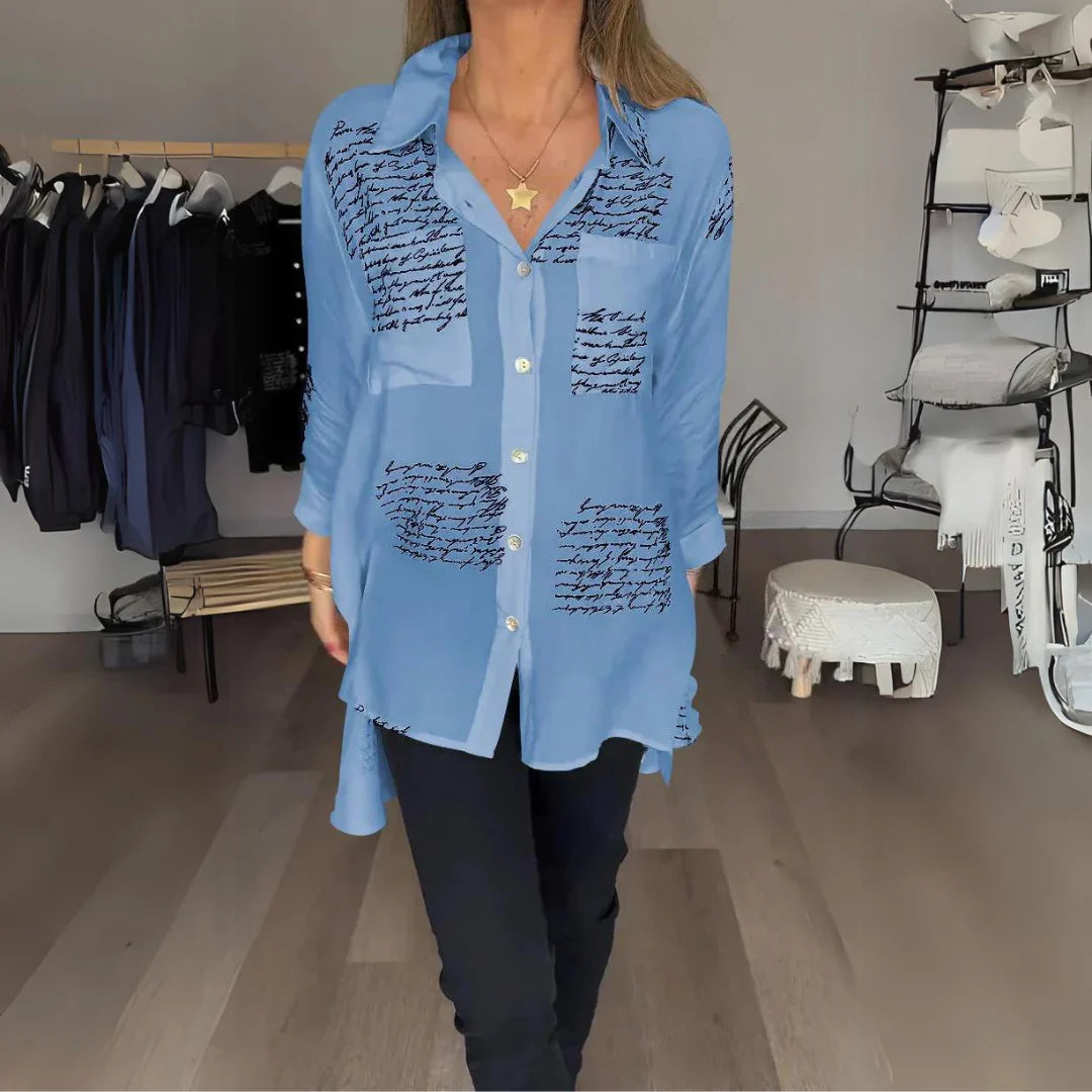 Cara | Handwriting Design Button Up Shirt
