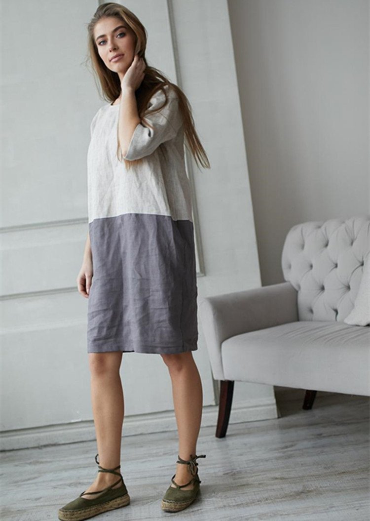 Lana - Chic Two-Tone Dress