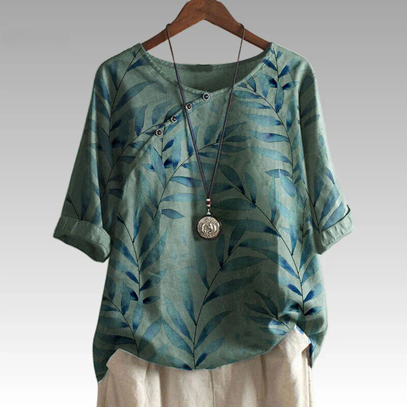 Celia | Nature Inspired Button Detail Top