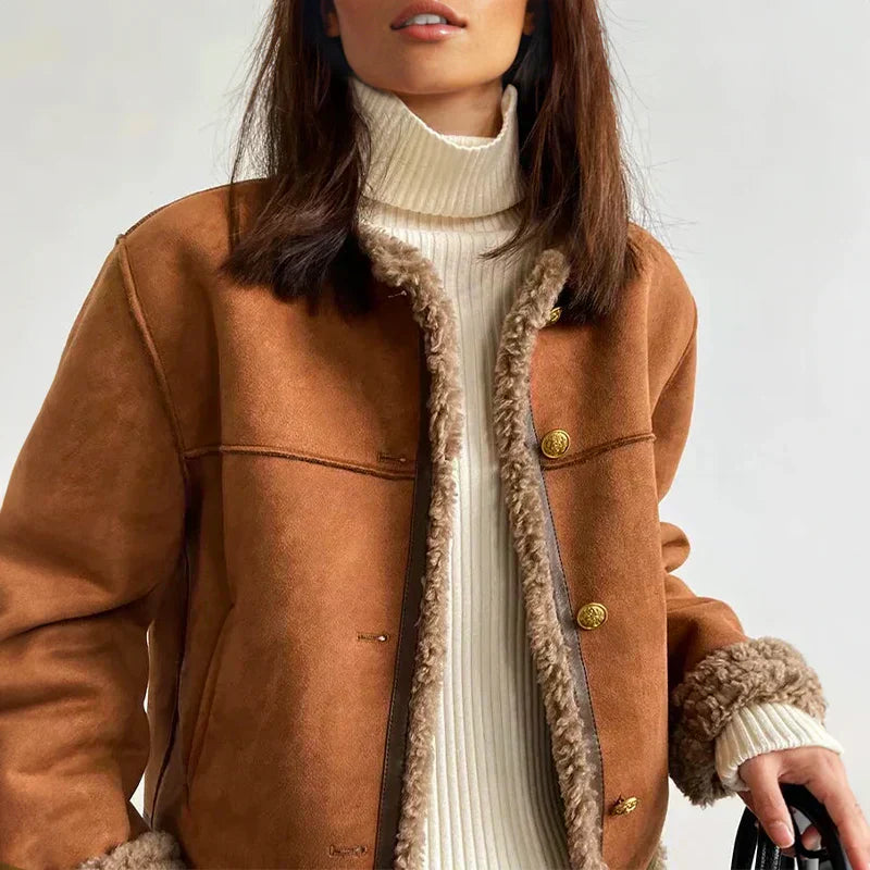 Milou - Sheepskin coat with buttons