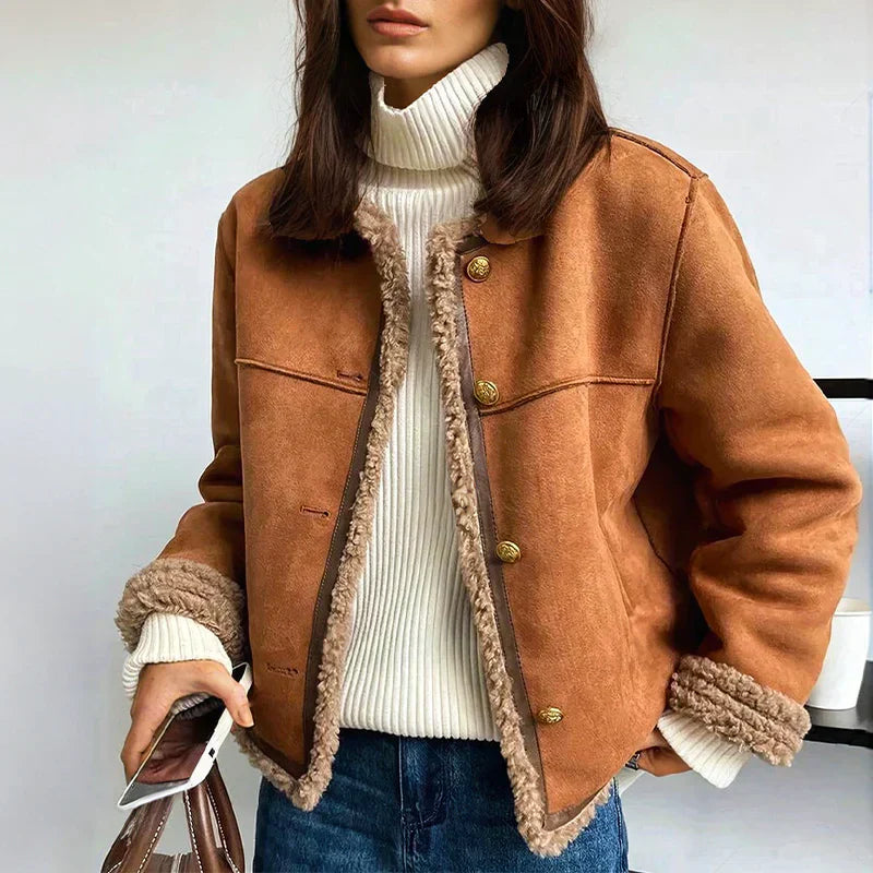 Milou - Sheepskin coat with buttons