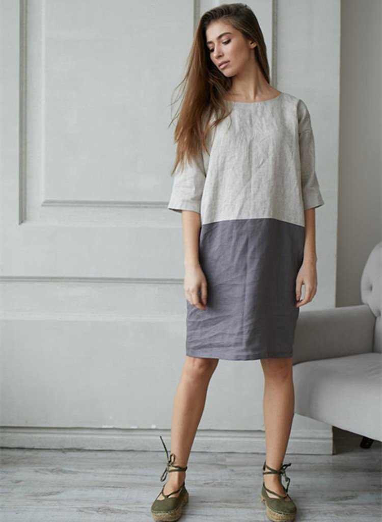 Lana - Chic Two-Tone Dress