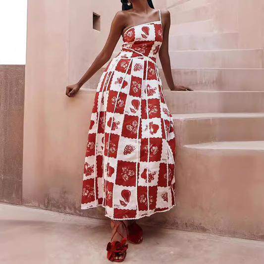 Kaya - Fruit and flower prints Maxi Dress