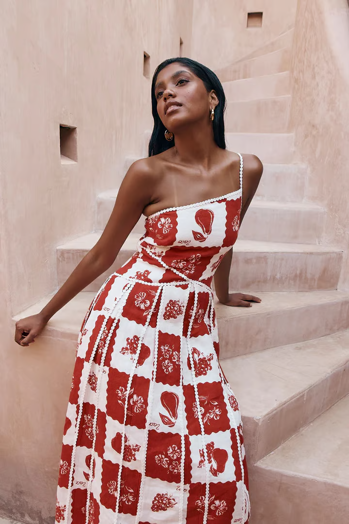 Kaya - Fruit and flower prints Maxi Dress