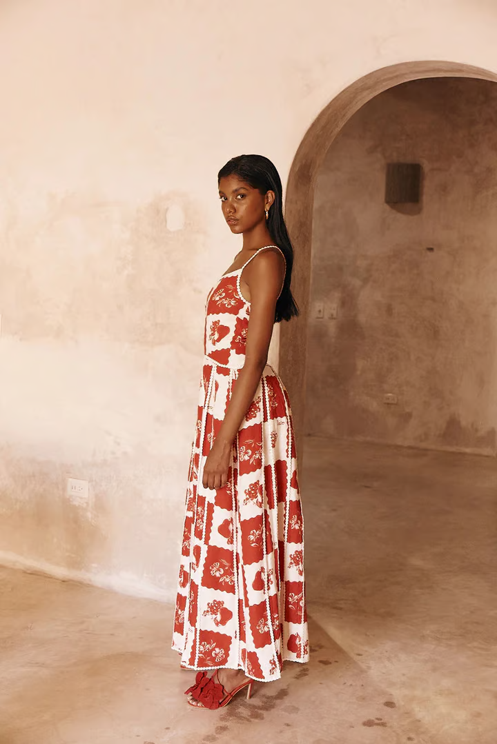 Kaya - Fruit and flower prints Maxi Dress