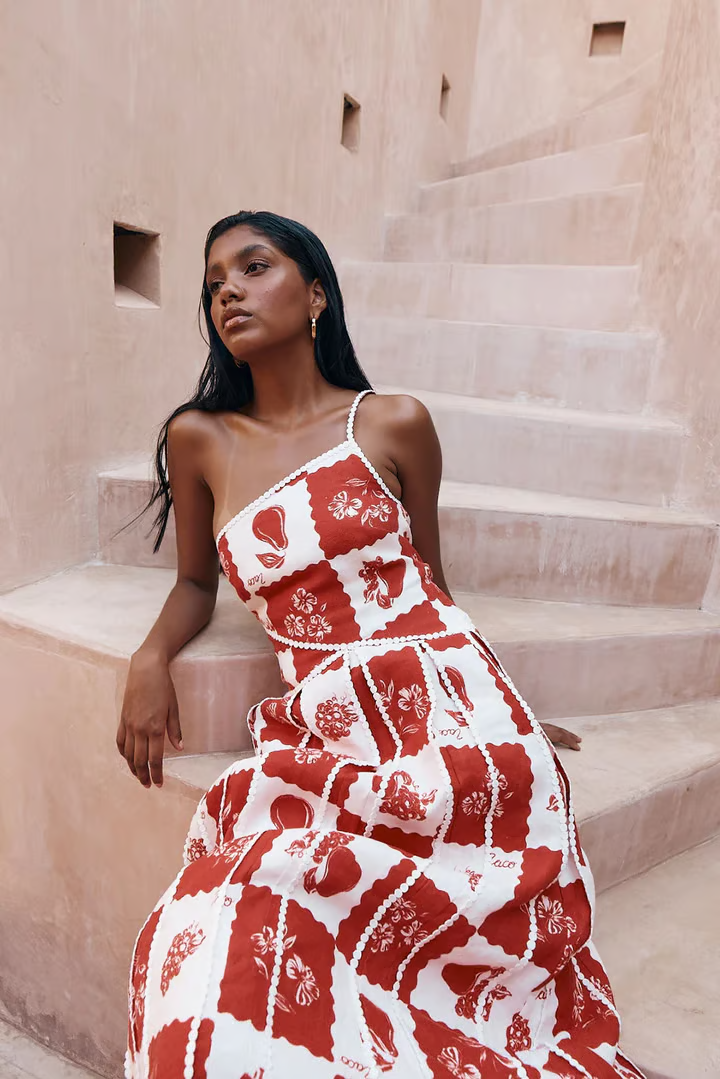Kaya - Fruit and flower prints Maxi Dress