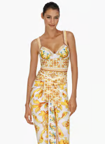Vanessa - Sling Chest Support Golden Majolica Print One Piece Swimsuit Set