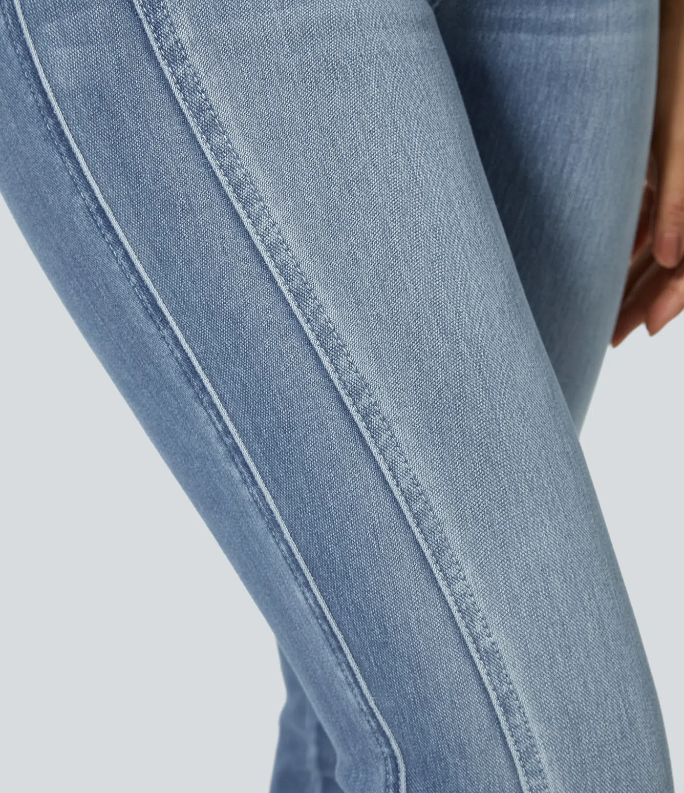 Jessa - Mid Low Rise Button Zipper Multiple Pockets Stretchy Knit Casual Skinny Jeans