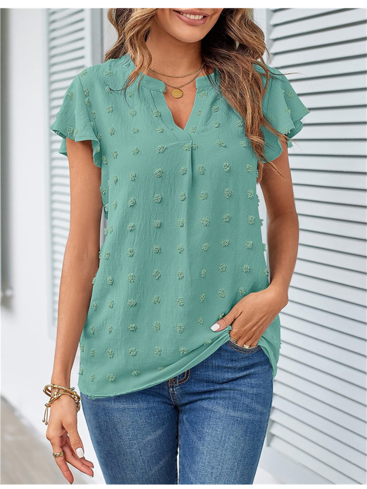 Blouse with patchwork and ruffles