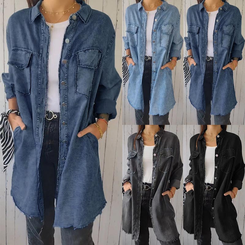Oona - Trendy oversized denim blazer