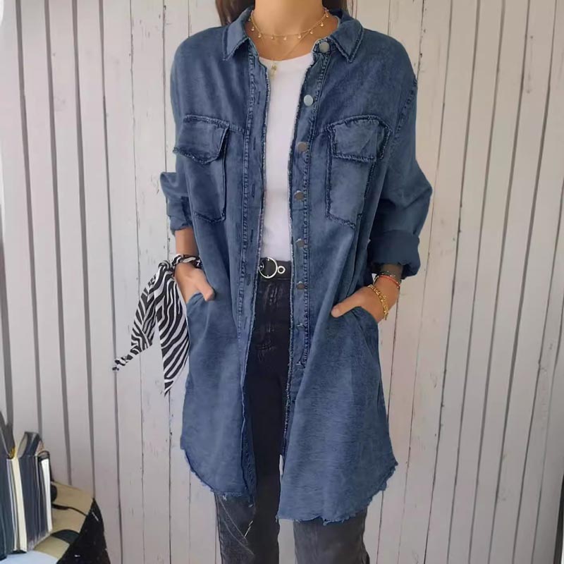 Oona - Trendy oversized denim blazer