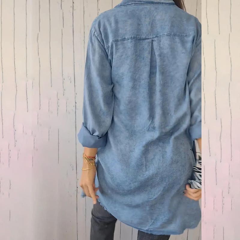 Oona - Trendy oversized denim blazer