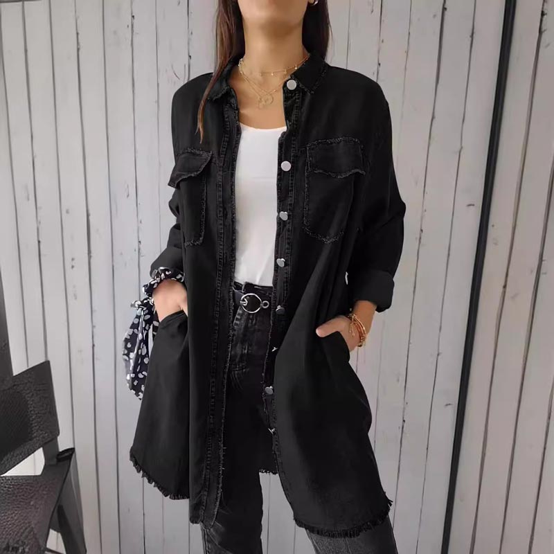 Oona - Trendy oversized denim blazer