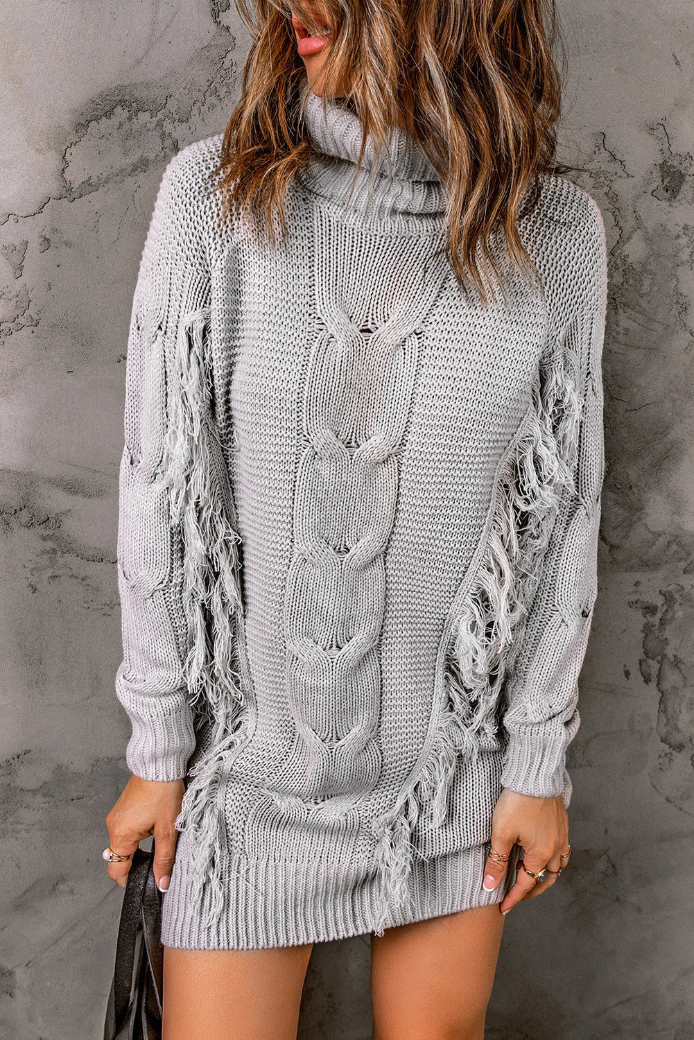 WW | Women's Ribbed Knit Turtleneck Dress