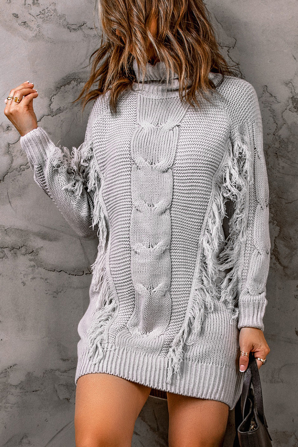 WW | Women's Ribbed Knit Turtleneck Dress