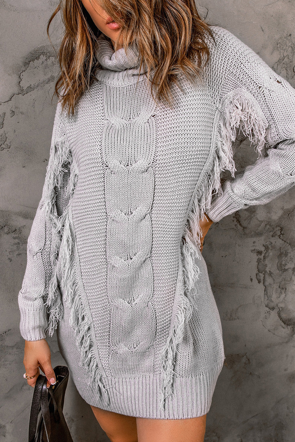 WW | Women's Ribbed Knit Turtleneck Dress