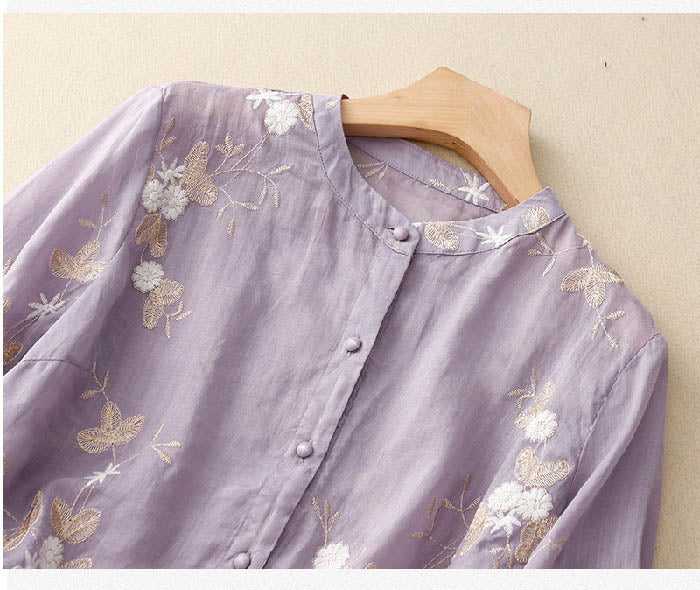 Kourtney | Chic Blouse with Embroidered Accents