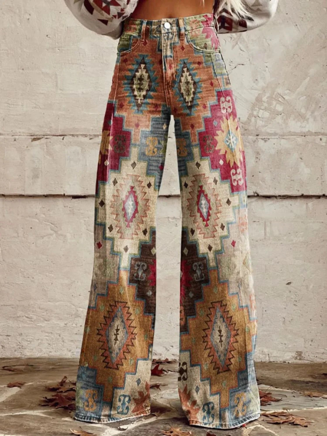 Sara - Boho Vintage Wide Leg Pants