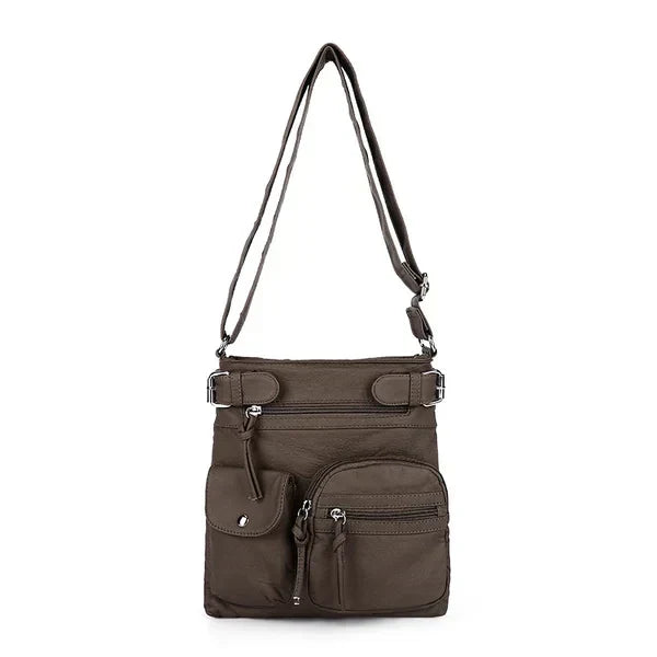 Zara | Soft leather shoulder bag with multiple compartments