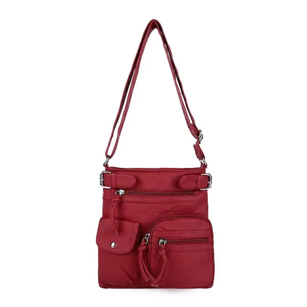 Zara | Soft leather shoulder bag with multiple compartments