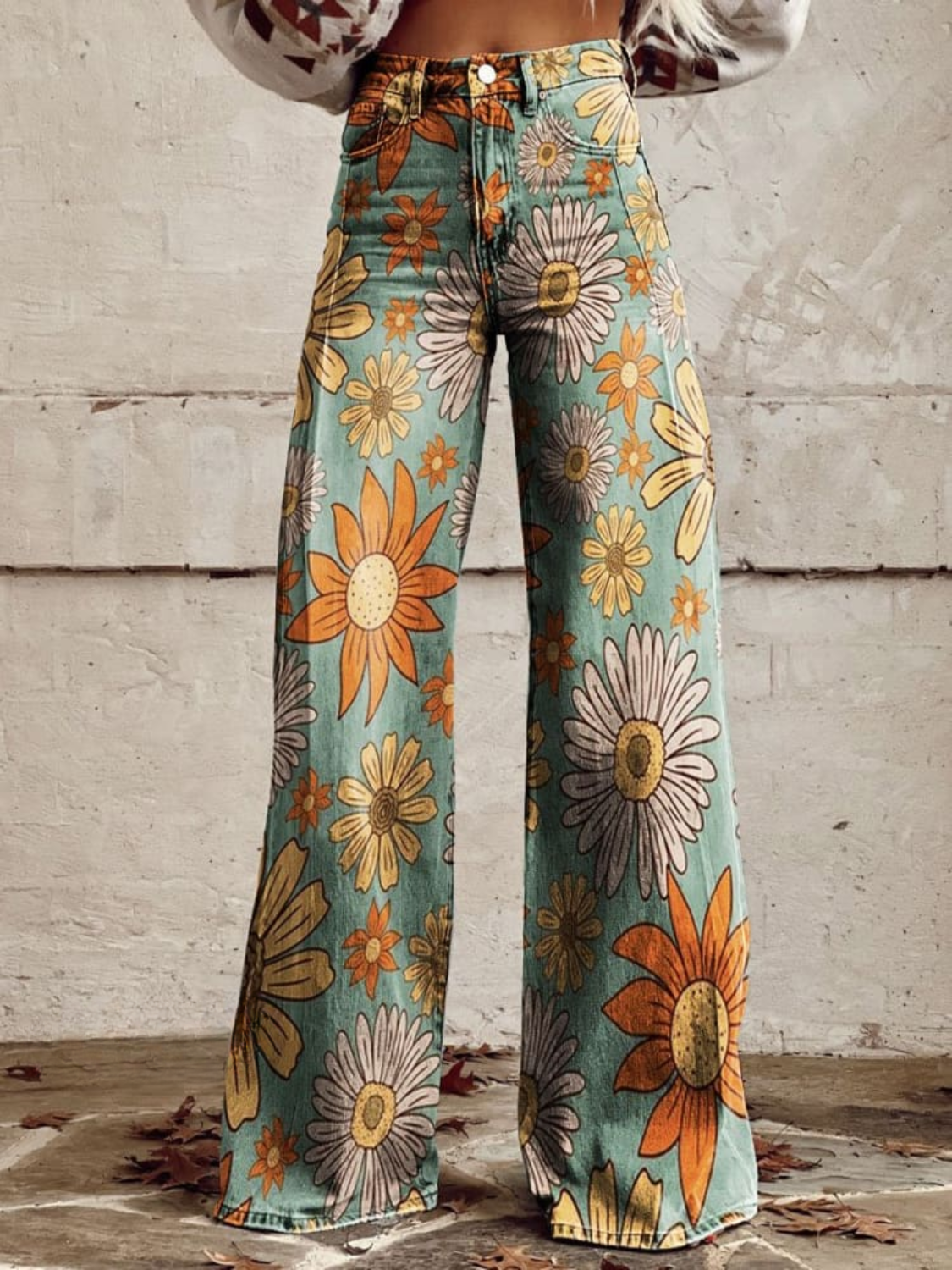 Bora - Vintage Wide Floral Trousers