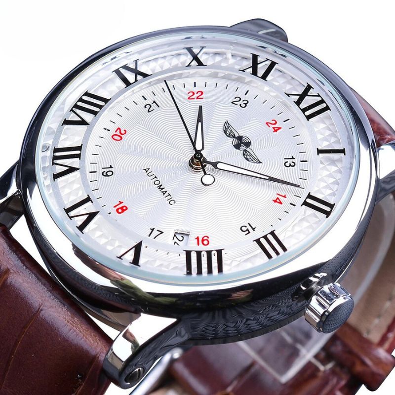 Fashion Luxury Leather Full Automatic Mechanical Watch