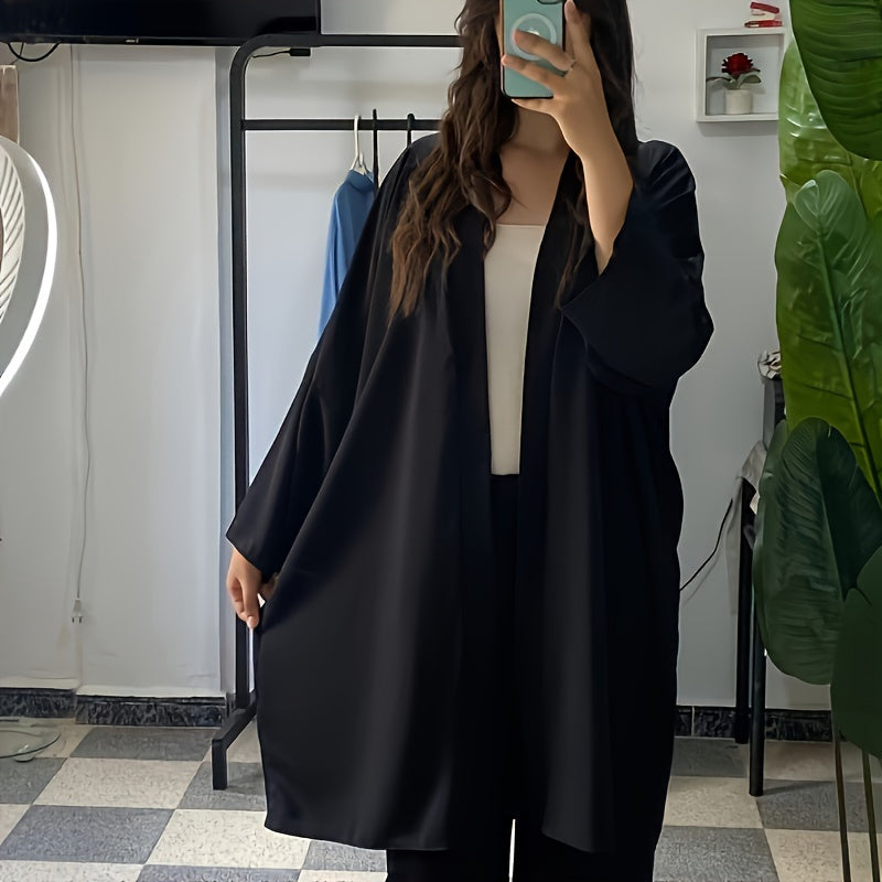 Women's Kimono Style Loose-Fitting Open Front Jacket