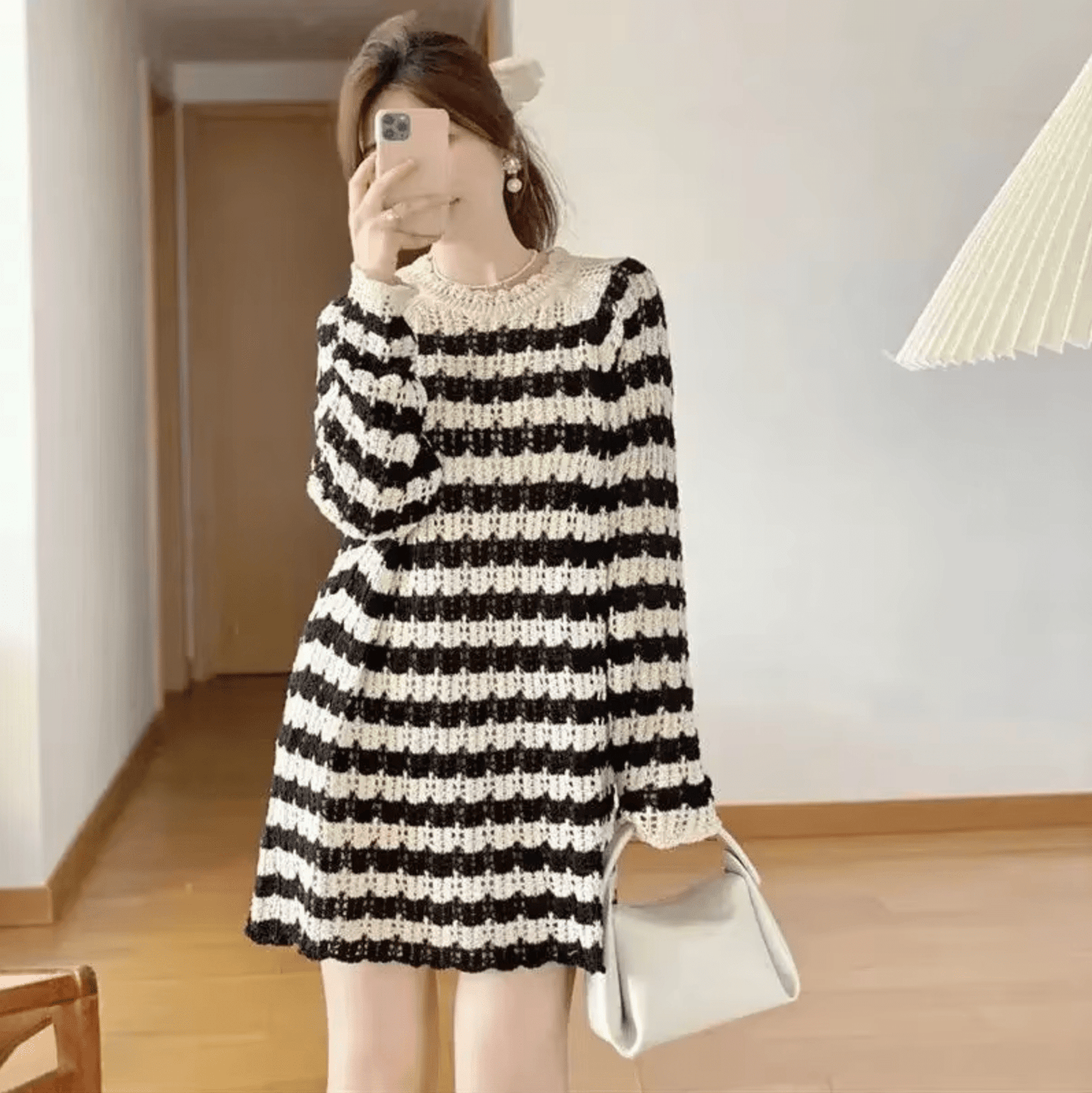 WW | High-quality long-sleeved knit dress for women